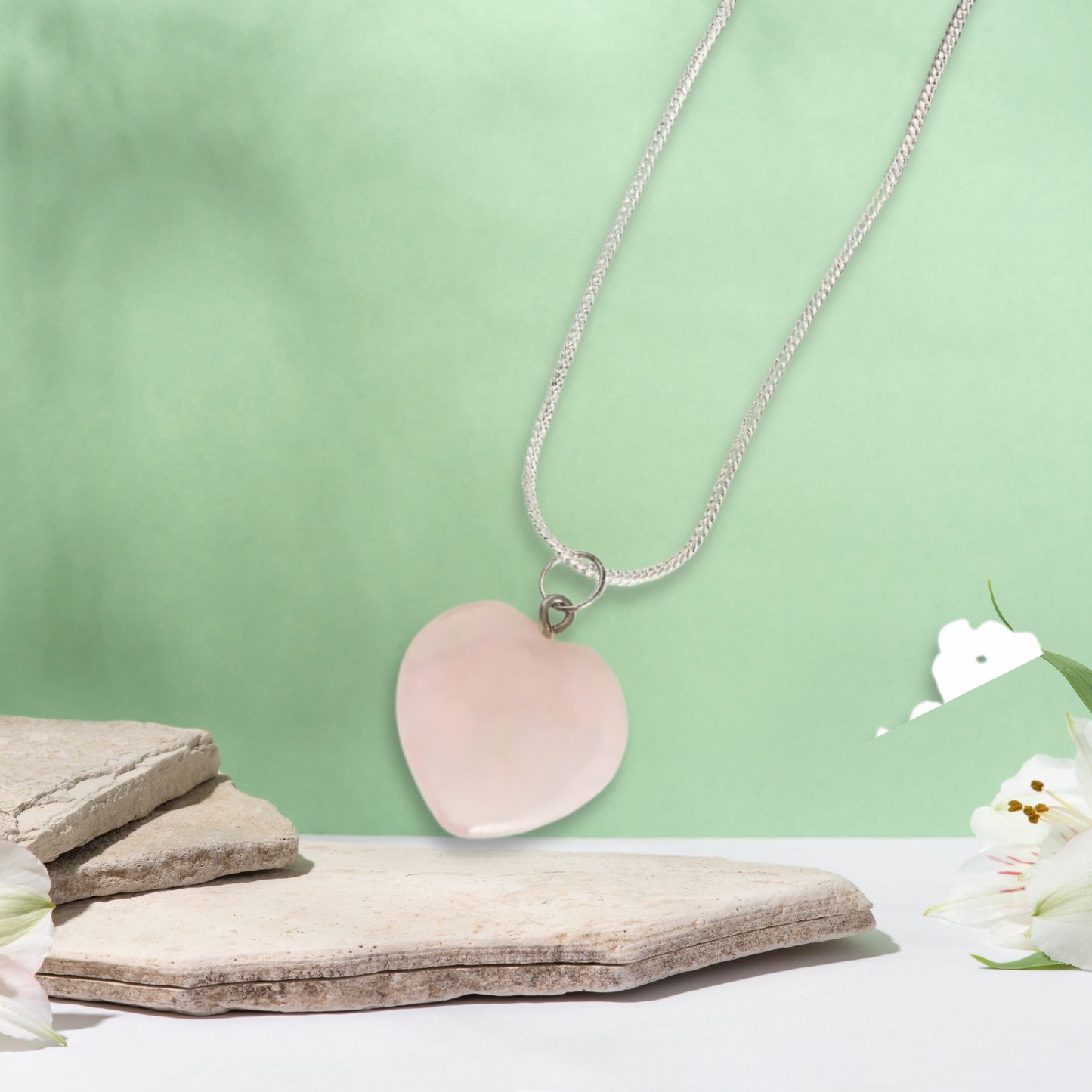 Rose Quartz Heart Pendant