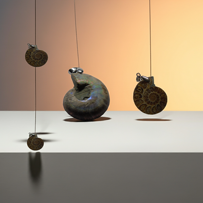 Ammonite (Fossil) Pendant with 1 Piece - Shubh Sanket Vastu