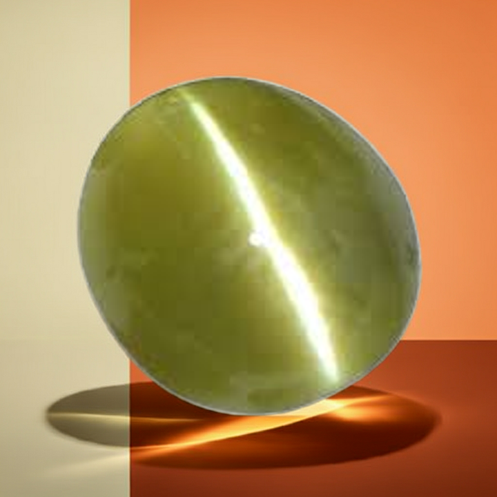 Catseye(Lehsunia)_Chrysoberyl: Luster A:Natural, Certified