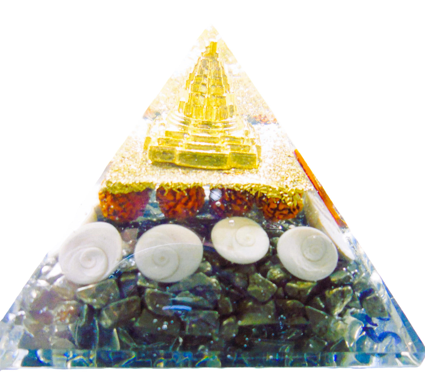Shree Yantra Lakshmi Pyrite Rudraksha Pyramid