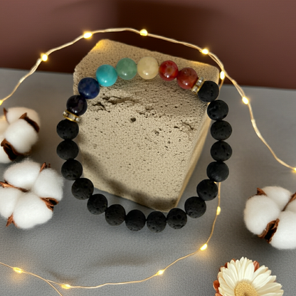 Lava+7Chakra Bracelet