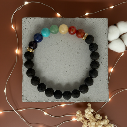 Lava+7Chakra Bracelet