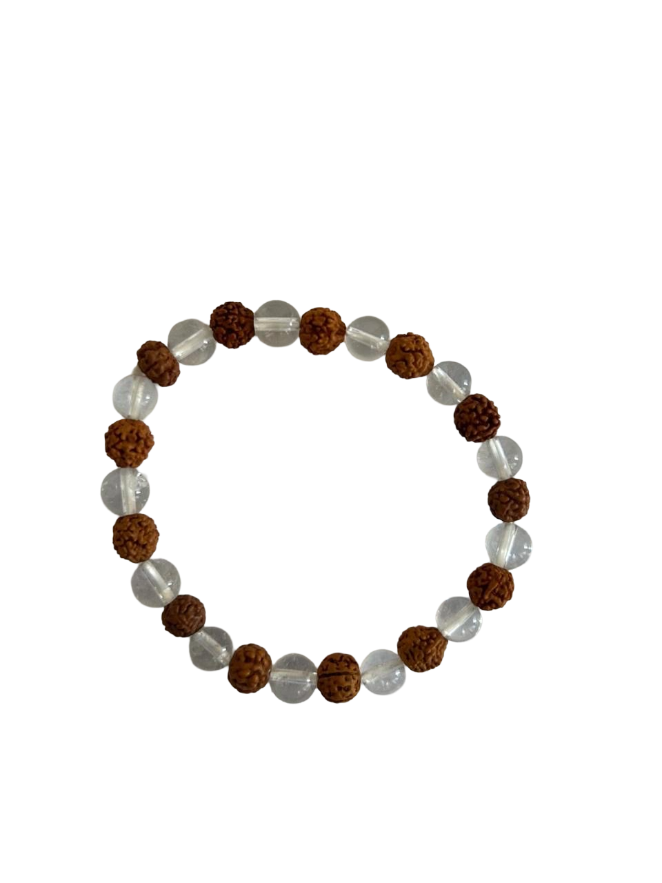 Rudraksha+Clear Quartz Bracelet