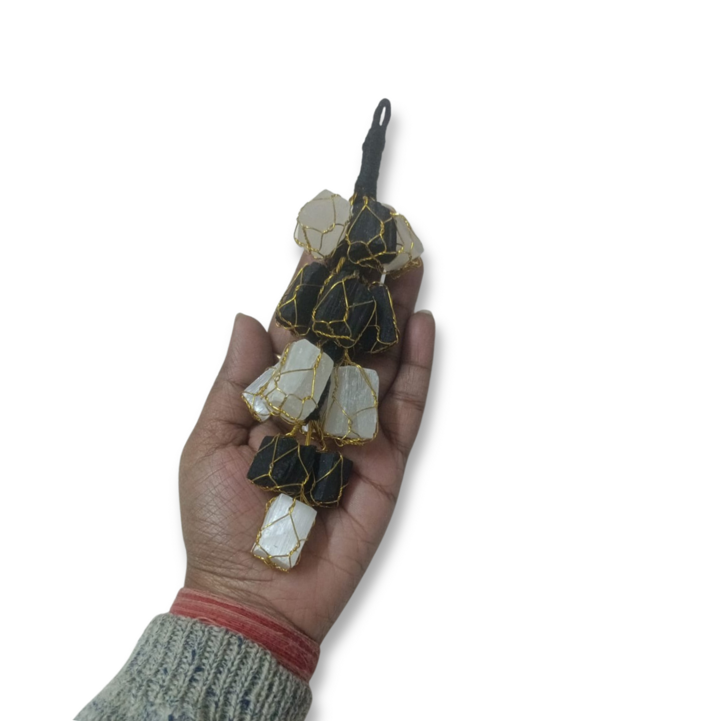 Selenite Black Tourmaline Hanger