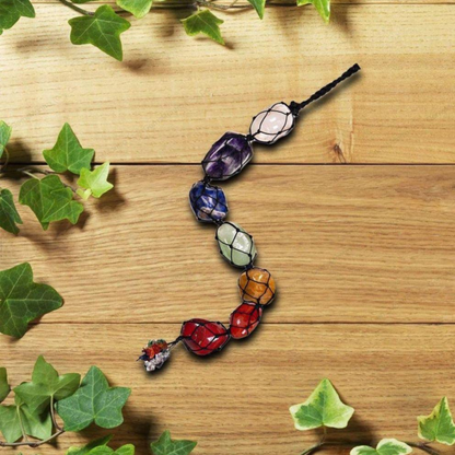 Selenite Seven Chakra Hanger