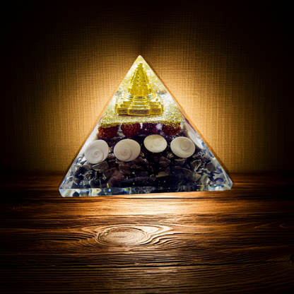 Shree Yantra Lakshmi Pyrite Rudraksha Pyramid