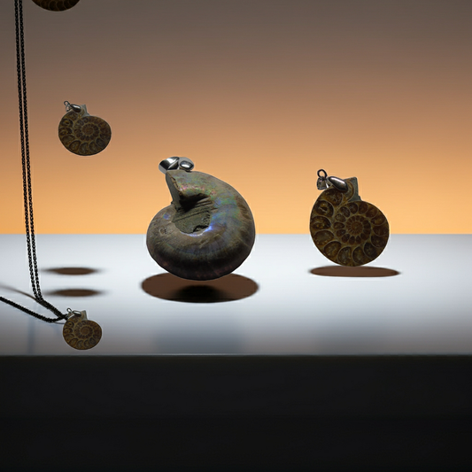 Ammonite (Fossil) Pendant with 1 Piece - Shubh Sanket Vastu